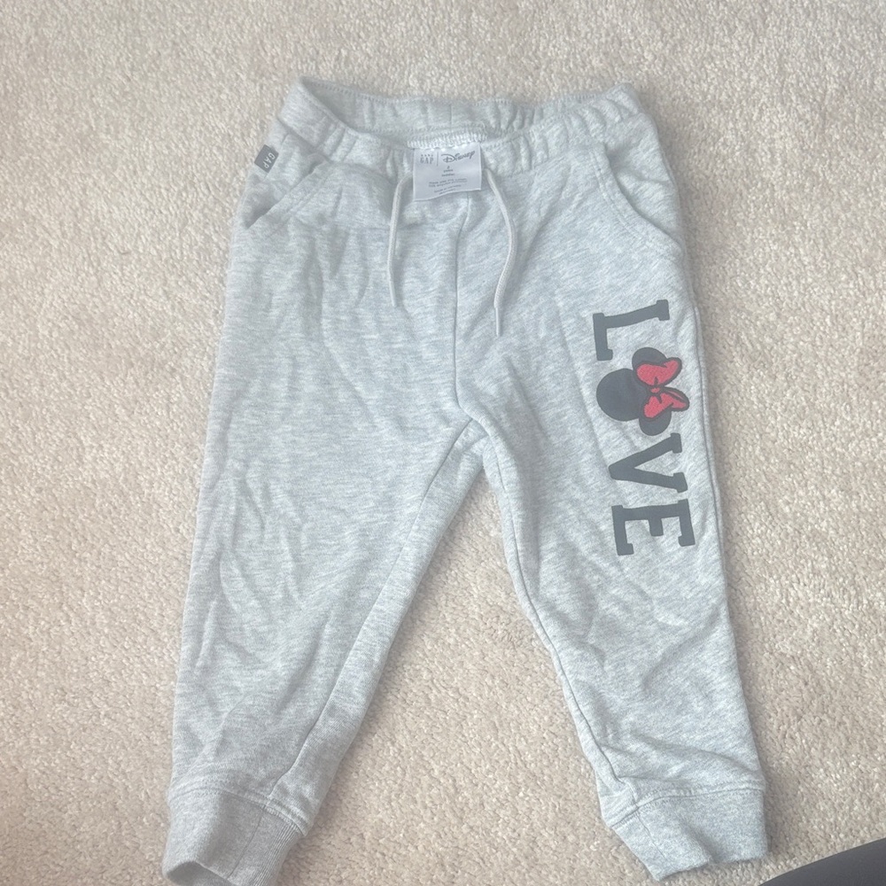 Gray Kids Joggers with Love Print
